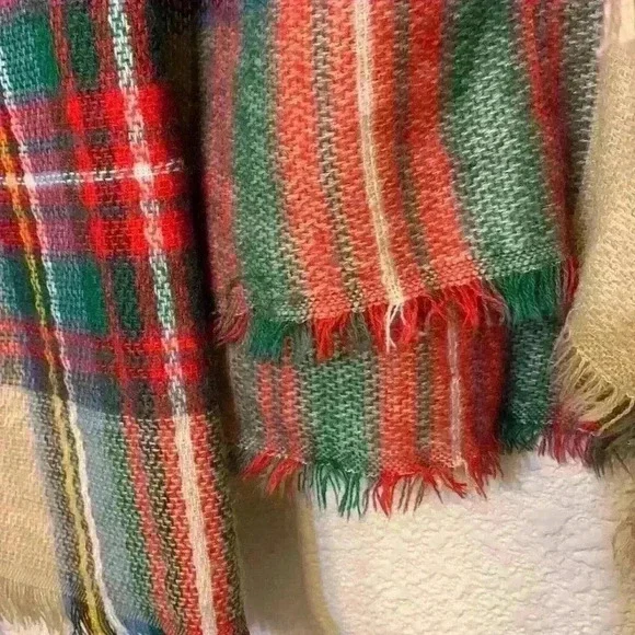 Plaid scarf fall preppy neutral holiday Christmas winter career comfy cozy long - Picture 5 of 5